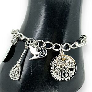 Sweet 16 Charm Bracelet Sports Hobbies Dangle Charms 925 Sterling Silver
